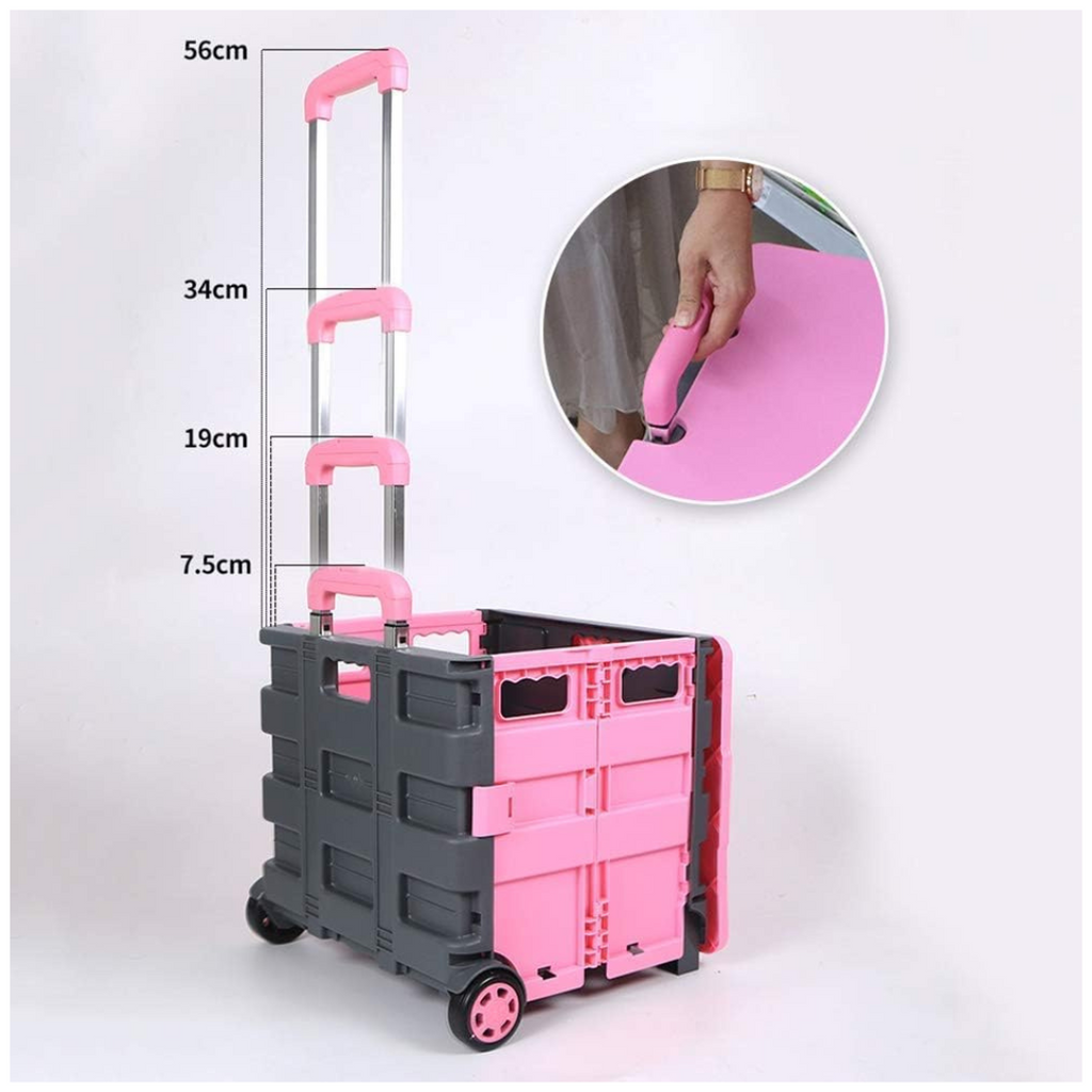 Carrito Plegable de Mercado Rosa