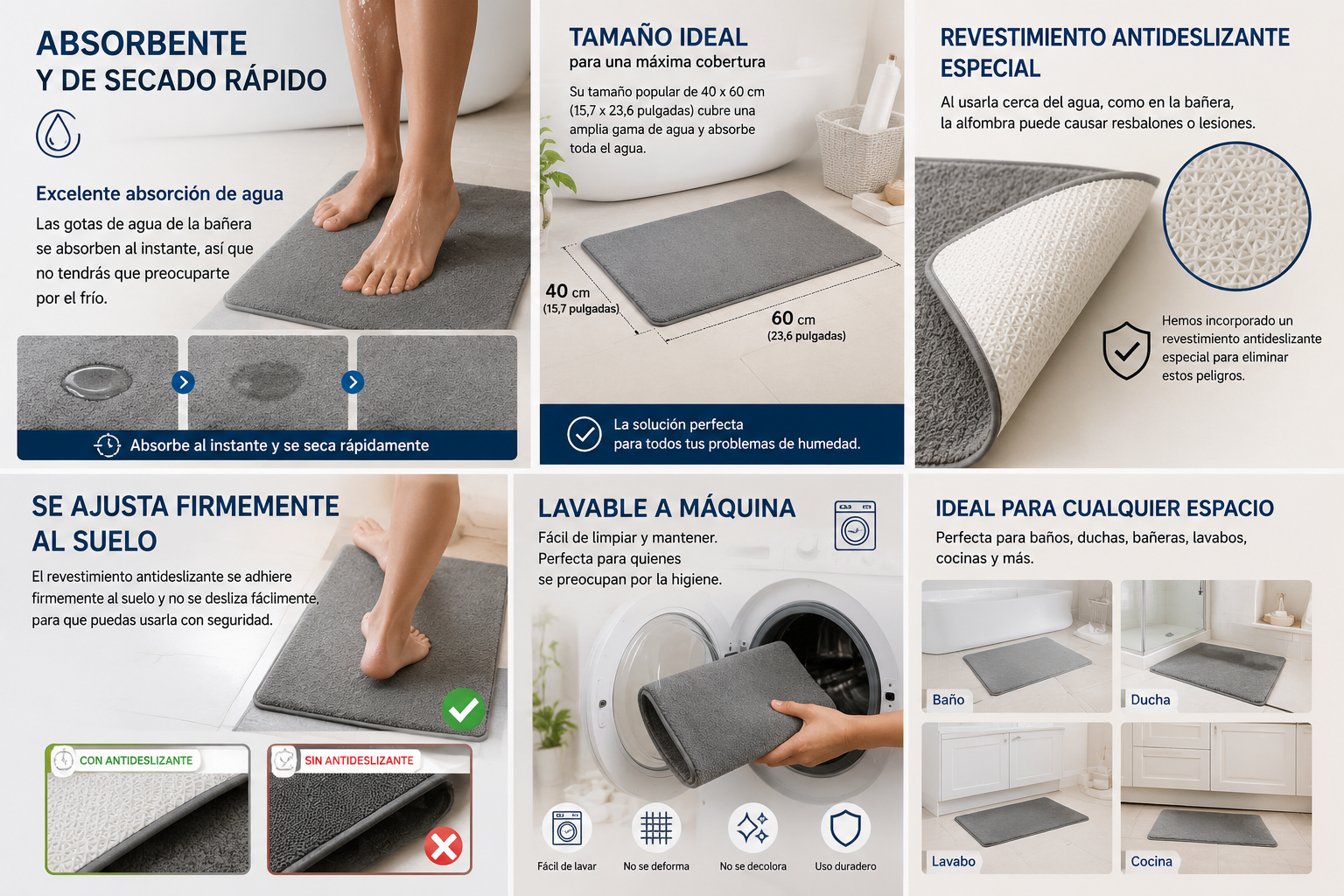 Alfombra felpa de baño
